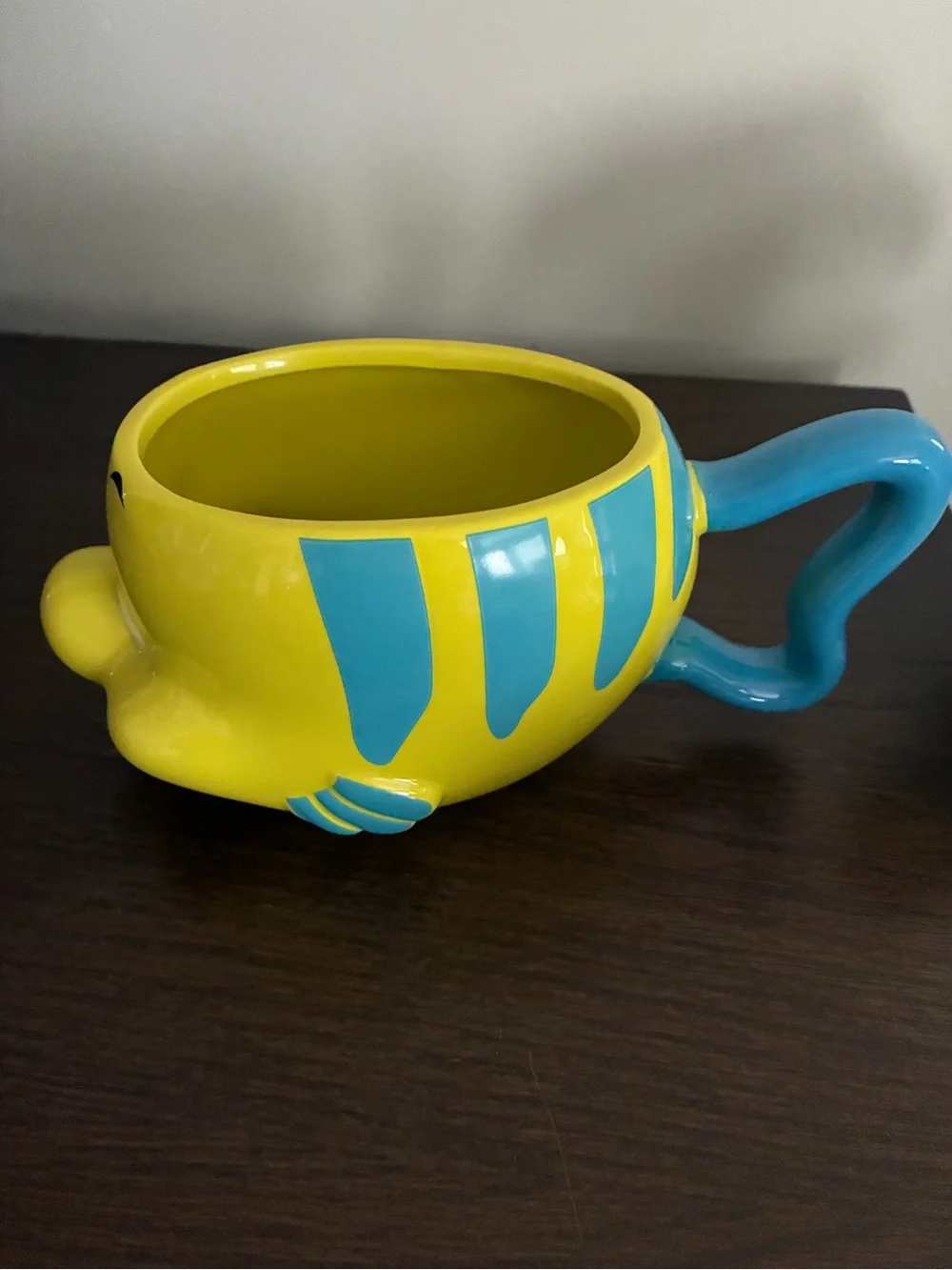 Disney Yellow and Blue Flounder Ceramic Planter Mug